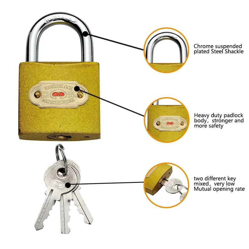 Brand New Imitation Iron Lock Body Keys Brass Padlock With High Quality