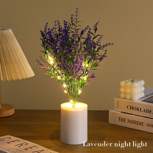 April International Warm White <b>Indoor</b> Bedroom Night <b>Light</b> Battery Operated Decorative Potted Plant Simulation <b>Lantern</b> Flower - Product Image 4
