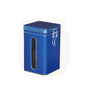 Vente chaude Rectangle Boîte En Métal Avec Serrure Et Fenêtre Snack Emballage Alimentaire pour Thé Cookie Chocolat Numéro De Modèle Peut - Product Image 1