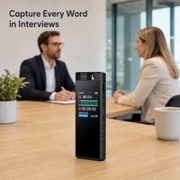 Enregistreur vocal numérique professionnel, Dictaphone à écran tactile, écran couleur de 1.44 pouces, batterie de 1300mAh, enregistrement longue durée, Mini Portable