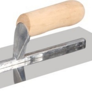 Truelle à plâtre en acier au carbone à lame plate, manche en bois, pointeuse, outil de construction DIY - Product Image 1
