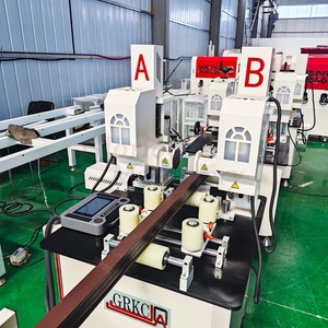 Ligne d'assemblage de profilés en aluminium à rupture de pont thermique PVC/UPVC pour portes <span class=keywords><strong>et</strong></span> fenêtres avec PLC, double angle, filetage par roulement, nouveau - Product Image 5