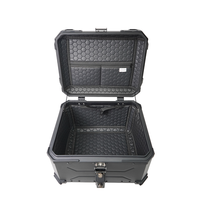 F2 MOTO 55L Noir Boîte à bagages arrière en alliage d'aluminium pour moto, étanche, résistante aux chutes, protection universelle pour bagages