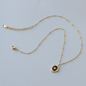 <span class=keywords><strong>Collana</strong></span> Stella Polare per Ragazze, Gioiello Lolita <span class=keywords><strong>con</strong></span> Stella a Otto Punte in Smalto Nero, Catena in Acciaio Inossidabile - Product Image 4