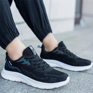 Zapatillas Deportivas Casuales para Correr al Aire Libre, Transpirables, Cómodas, Ultraligeras, de Malla Negra, Personalizadas - Product Image 3