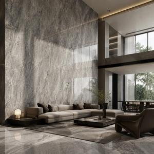 Lastra di Roccia 1200 * 2400 * 9mm Grigio Nuvola Superficie Lucida Adatta per Ville Grandi Appartamenti Edifici per Uffici - Product Image 1