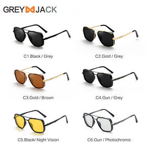 Gafas de Sol Polarizadas Unisex Grey Jack con Lentes TAC UV400, Montura Grande de Doble Puente para Deportes al Aire Libre, Conducción y Moda - Product Image 4