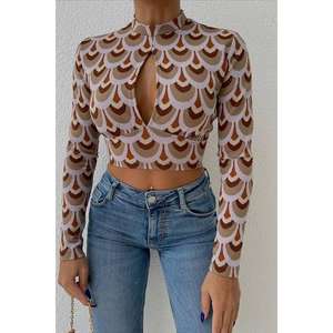 Blusa de Punto de Manga Larga para Mujer, Estilo Club, Tejido Suave, Color LLA, Mangas Completas, Diseño Otoñal - Product Image 2