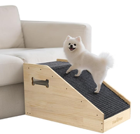 Rampes pour chiens en bois pour chiens de taille moyenne, marches pour canapé avec revêtement antidérapant et coussinets, rampe à pente douce pour que les chiens puissent monter sur le lit