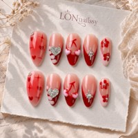 Ongles à presser en acrylique faits main, prêts à porter, courbe amande moyenne, couvrance totale, PMMA, détachables, 10 pièces