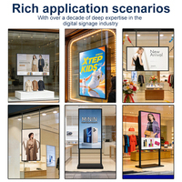 Pantalla Digital de Doble Cara para Publicidad en Ventanas, Pantalla de Menú para Restaurantes de 65 Pulgadas con Soporte de Pie, 3000 Nits de Alto Brillo