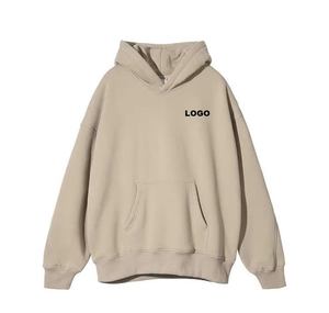 FLOWORA Custom Manufacturer 100% Cotton Drop Shoulder Hoodies Heavyweight Oversized Blank Embroidery Hoodies <b>Sweatshirt</b> - Product Image 2