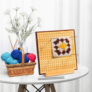 Planche de <span class=keywords><strong>blocage</strong></span> au crochet avec épingles <span class=keywords><strong>Tapis</strong></span> de <span class=keywords><strong>blocage</strong></span> carrés Granny pour tricoter avec 20 épingles à tige en acier inoxydable - Product Image 2