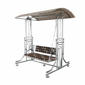 Columpio de hierro elegante con diseño elegante contemporáneo para la relajación del balcón del jardín al aire libre y la decoración del porche del patio - Product Image 1