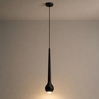 Minimalistische Tropfenförmige Pendelleuchte Mattschwarz Goldfinish Mattierte Glühbirne COB LED Dimmbare Hängelampe für Schlafzimmer Esszimmer