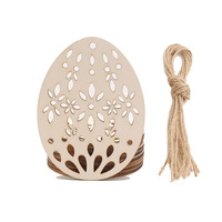 Pendentif œuf de Pâques en bois gravé au laser, artisanat DIY, ornement décoratif