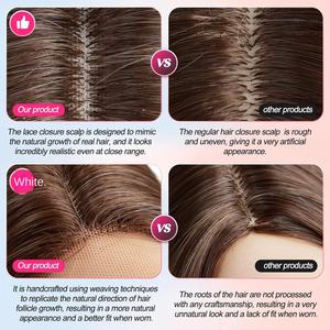 Nueva peluca para mujeres europeas y americanas, cubierta de cabeza de encaje frontal, cabello rizado largo dividido medio pequeño, <span class=keywords><strong>pelucas</strong></span> - Product Image 4