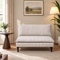 Chaise longue rétro en tissu rembourré, avec housse amovible et lavable, rembourrage en éponge, structure en bois massif, pour salon