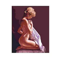 Acrylic Oil Painting By Numbers on Canvas, Naked Nude Woman