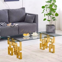 Meubles de salon, table basse en marbre, table basse en métal doré, table basse en argent, table basse en acier inoxydable, table basse en verre intelligent pour la maison/l'hôtel