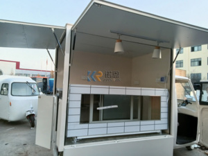 Carretto Multifunzionale a Tre Ruote per Cibo da Strada, Chiosco Mobile per Snack, Caffè e Gelati per Attività Commerciali all'Aperto - Product Image 6