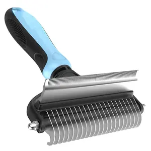 Pet Chải Chuốt Công Cụ Làm Sạch 2 Trong 1 Pet Shedding Công Cụ Kết hợp Mở Knot Tóc Loại Bỏ Tóc Bàn Chải Chải Para Mascotas