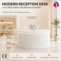 Comptoir de réception moderne en bois pour clinique, cabinet médical, clinique dentaire, espace de réception