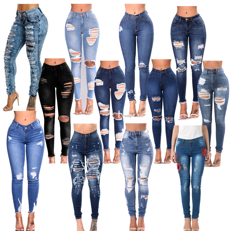 Wholesale Girls Damaged Jeans Stylish and Durable Denim
