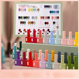 60 Colour Professional Gel Nail Polish Kit 15ml Pastel Summer Nail Polish Top Coat Nail Polish