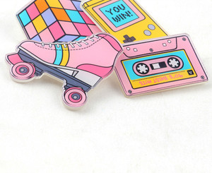 Colorido lindo Vintage broche <span class=keywords><strong>Rubik</strong></span> cubo juego máquina cinta patinaje zapatos para niños para fiestas bodas regalos - Product Image 4