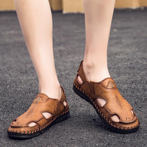 Sandalias de Playa Estilo Coreano para Hombre, Nuevas Sandalias Casuales de Verano con Suela Suave y Transpirable de Primera Capa de Piel de Vaca para Exteriores - Product Image 4