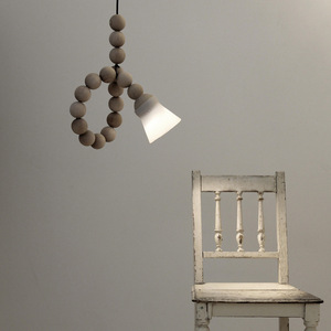Wooden Pendant Light With Beads And Bell Shades Single <b>Head</b> LED Home Decor Nordic <b>Style</b> Zen Inspired Design - Product Image 4