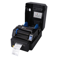 Imprimante d'étiquettes à transfert thermique 4 pouces Imprimante d'étiquettes d'entretien et de lavage 110mm avec ruban pour étiquettes de vêtements Support 25mm ~ 108mm