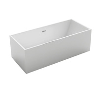 KMRY Baignoire de douche en acrylique autoportante rectangle blanc pur moderne de luxe pour la maison et l'hôtel