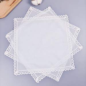 Nuevo pañuelo de algodón peinado blanco puro de 28 cm, pañuelo de encaje DIY para boda, en oferta. - Product Image 1