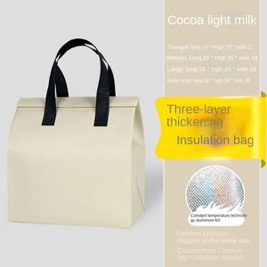Food Beverage Takeaway Insulation Non-Woven Cooler Bag Custom Foldable Portable Zipper Closure - Product Image 3