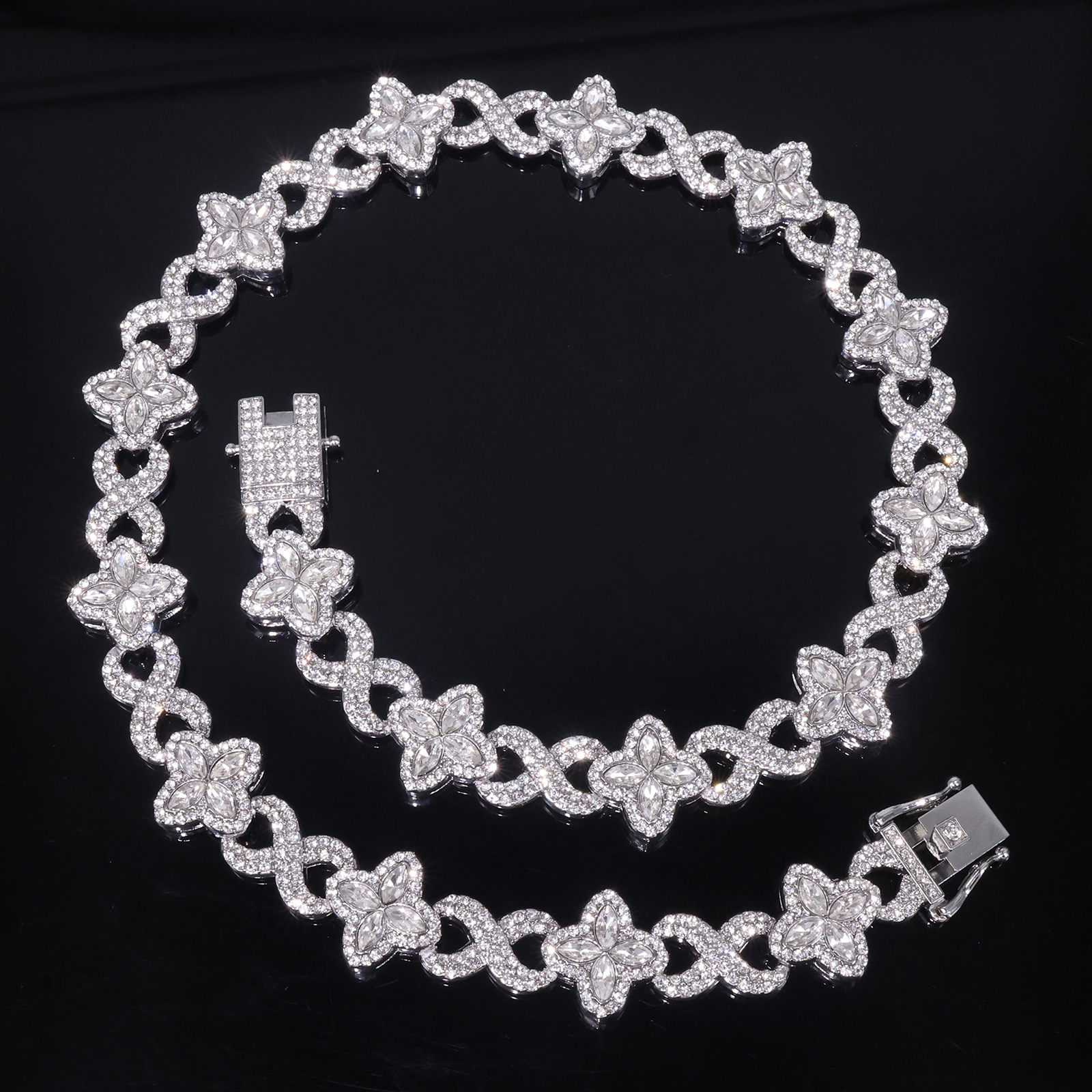 Silver chain + white