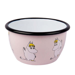 ร้อนเกรดอาหารโบราณโลหะเคลือบตั้งแคมป์นมชามที่มีขอบสีดำ - Product Image 4