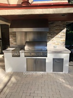 Cuisine extérieure modulaire pour barbecue en acier inoxydable 304 La cuisine extérieure peut s'assembler librement pour évier et réfrigérateur