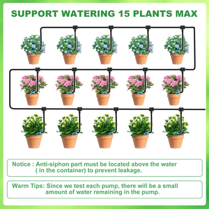 Kit d'<span class=keywords><strong>arrosage</strong></span> automatique solaire extérieur pour 15 plantes en pot, irrigation goutte à goutte programmable avec affichage LED pour jardins intérieurs - Product Image 5