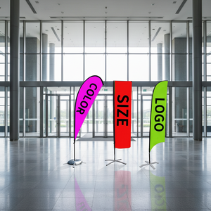 Yf 定制徽标双面羽毛旗套件 - <span class=keywords><strong>2026</strong></span> 新款商务户外羽毛旗开放日广告 - Product Image 1