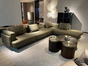 Sofa Bed Modular Seksional 3 Dudukan Beludru Mewah untuk Ruang Tamu Hotel, Bentuk Persegi Panjang - Product Image 5