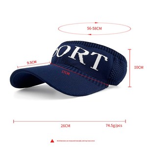 Commercio all'ingrosso 100% poliestere visiera cappello sportivo Design per l'estate sport all'aria aperta traspirante protezione solare con il concetto di Baseball - Product Image 2