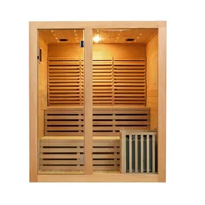 Factory Directly Sale Large Luxury Indoor Modern Home Double Layer Traditional Steam Sauna Dry Wood Sauna Room