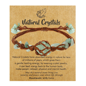 Handmade Beaded <b>Bracelet</b> Natural Raw Stone Woven with <b>Rope</b> Wrap Healing Energy Crystal Charm Card Gift for Loved Ones - Product Image 6