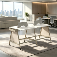 Bureau de travail moderne modulaire pour 2, 4 ou 6 personnes, mobilier de bureau partagé, table pour personnel pour une disposition de bureau flexible