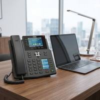 X5U Kurumsal IP Telefon Çift Renkli Ekran 16 SIP Hattı 30 DSS Tuşu Dahili 4.2 6 Yollu Konferans VoIP SIP Telefon