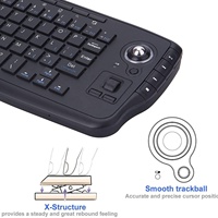 Mini clavier sans fil ultra-plat 2,4 G, souris volante sans fil 2-en-1, ensemble clavier-souris avec touches multimédias pour ordinateur portable, ordinateur de bureau, téléviseur