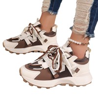 Chaussures de sport pour femmes printemps-automne, populaires en Europe et en Amérique, chaussures de course et décontractées à semelle épaisse et bout rond