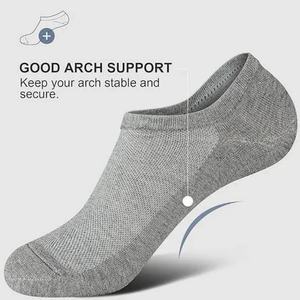 Chaussettes en coton personnalisées pour hommes, respirantes, absorbant la transpiration, antibactériennes, pour affaires, décontractées, sport, course à pied, avec grip, haute qualité, en gros - Product Image 5